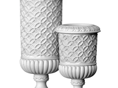 Decorative Luxury Artdeco Floor Vase Urn Pot  3D model