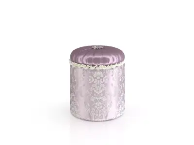 Italian pink pouf by Modenese 3D model