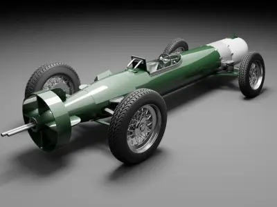 Torpedo race kart Low-poly 3D model