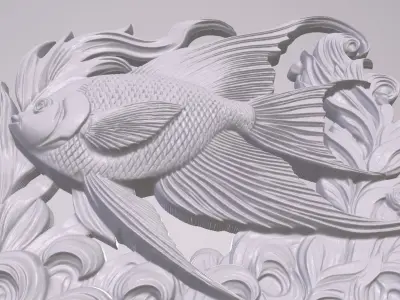 AngelFish 5 basrelief for 3D printing 3D print model