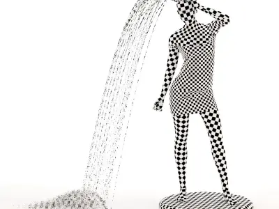 Girl fountain statue 3D model