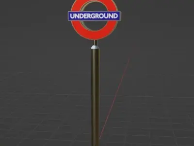 Underground Sign Free low-poly 3D model