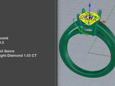 1ct Gemstone Engagement Rings  3D print model