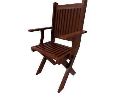 Wooden chair garden 3D model