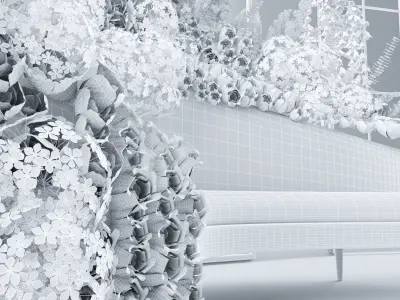 Rose and flowers Wedding seat  3D model