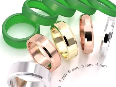 Classic Wedding band 12 for rendering and 3D print model