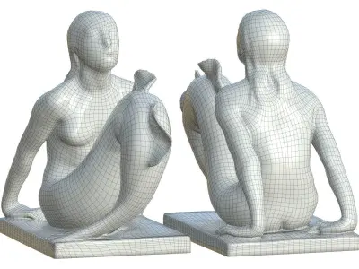 Statue 015 Low-poly 3D model
