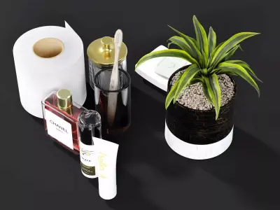 Bathroom accesories set 3D model