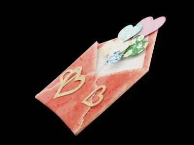 Love Gift Card Low-poly 3D model
