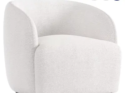 GWYNETH IVORY BOUCLE CHAIR 3D model