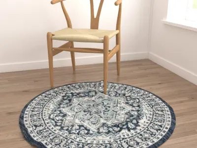 Round Rug Set 216 3D model