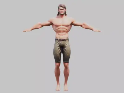 Warrior Pose 3D Model Low-poly 3D model