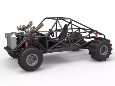 Uphill Sand Racing Dragster Base Version 3 Scale 1 to 25 3D print model