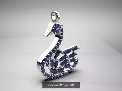 Swan and Power Collection STL 3D Ring and Pendant 3D Model Pack