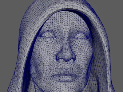 Angel and Devil Sculpture Low-poly 3D model