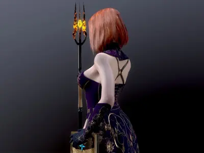 Woman Mage Low-poly 3D model