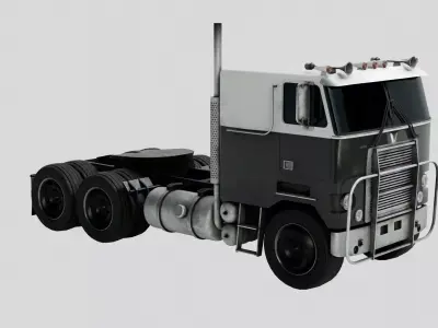 Low Poly Flatbed Box Truck with 4K Textures Low-poly 3D model