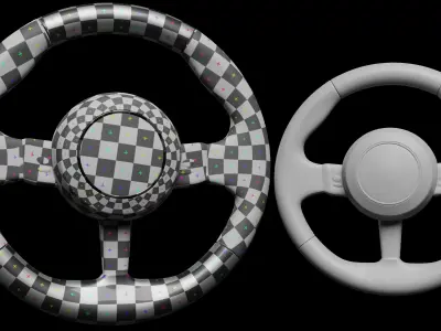 Steering Wheel 4K Low-poly 3D model