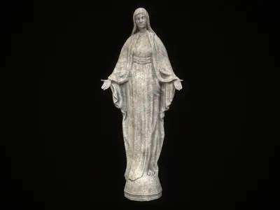 Saint Maria Statue PBR Low Poly Low-poly 3D model