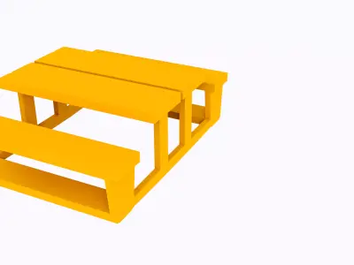 Picnic Table Stylized low poly Free low-poly 3D model