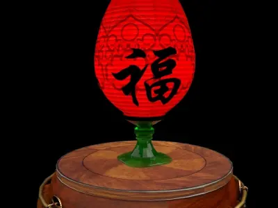 Chinese red egg  lantern 3D model