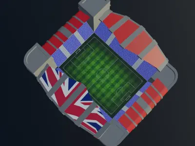 Football Stadium - England Low-poly 3D model