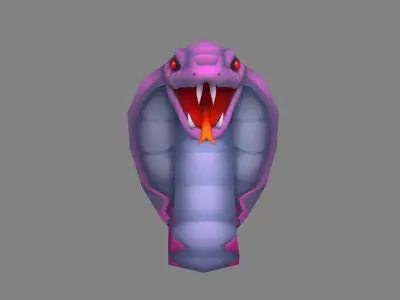 Cartoon Cobra - Purple Naja Low-poly 3D model