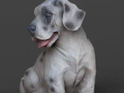 DogDecor1 dog figurine Low-poly 3D model