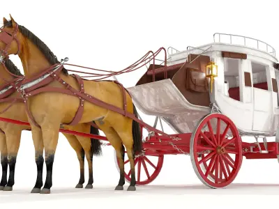 Horse Carriage 4K 3D model