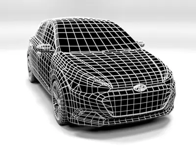 HYUNDAI I20 2015 LOWPOLY Low-poly 3D model