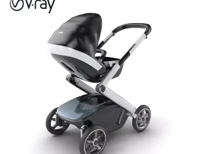 Futuristic Smart Stroller model pack Low-poly 3D model