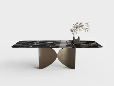 Lago Meet Table with Vase Decoration 3D model