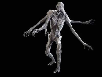 Necromutant4 humanoid creature Low-poly 3D model