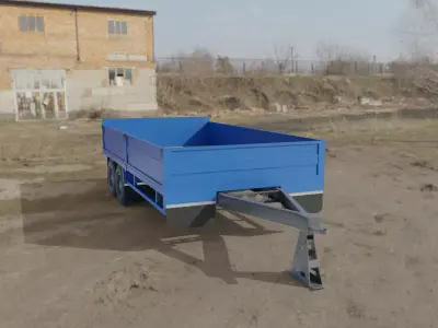 Agricultural Trailer Low-poly 3D model