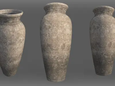 3 Vase for Games Low-poly 3D model