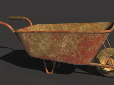 3D REALISTIC WHEEL BARROW MODELLING ONLY THREE THOUSAND POLYGON Low-poly 3D model