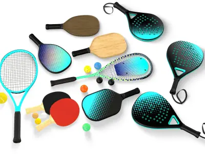 Sport Rackets Collection 3D model