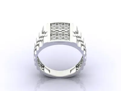 Print Ready STL 3DM  Gents Rings Diamond Men Ring  3D print model 117
