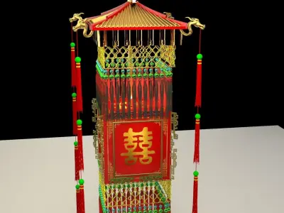 Chinese palace lantern 3D model 28