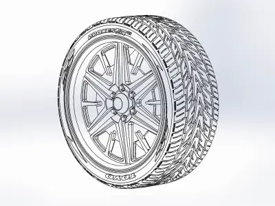 Wheels Schott Splitter 22inch for your scale model 3D print model