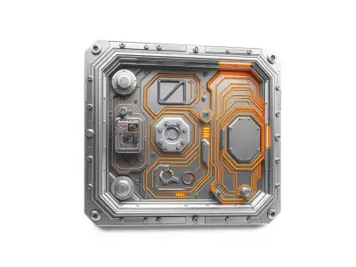 Futuristic Metallic Panel model pack Low-poly 3D model