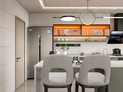 Kitchen Modern interior 0053 3D model