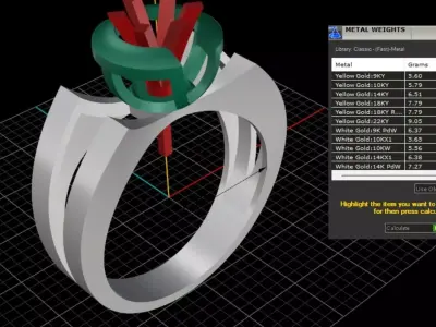 woman ring 3D print model 2