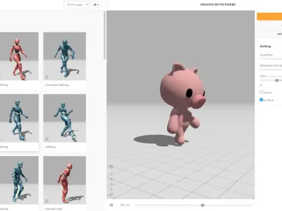 Little Pig Animated Cute 3D Models For Games And Animations Low-poly 3D model