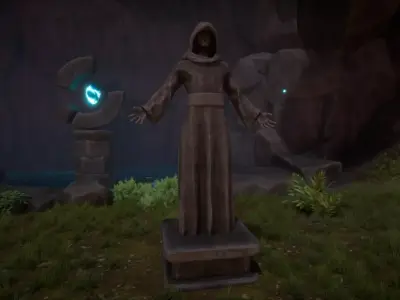 Robed Statue Low-poly 3D model