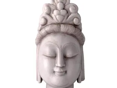 White Marble Quan Yin 3D model
