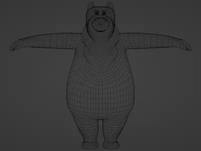 Cartoon Style Brown Bear Low-poly 3D model