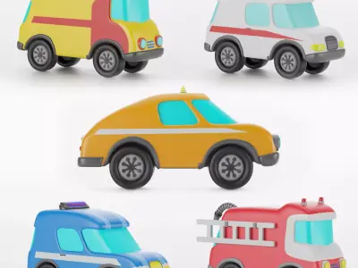 Toys car services model is subdivision ready 3D model