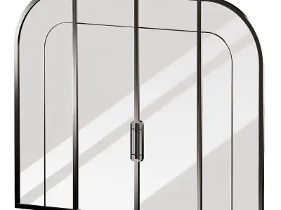 Arched door made of metal and glass 2 types of glass 3D model
