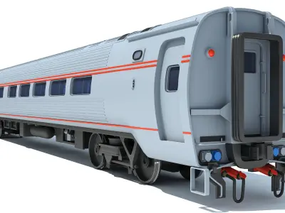 Passenger Train Car 3D model